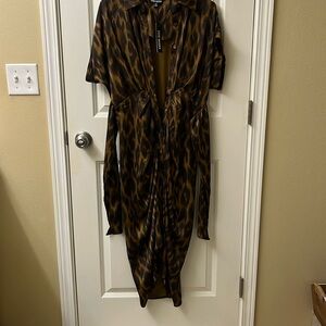 Steve Madden Animal Print Button-Up Dress